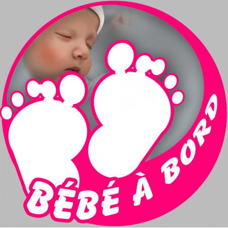 petons bébé à bord fille - 10cm - Sticker/autocollant