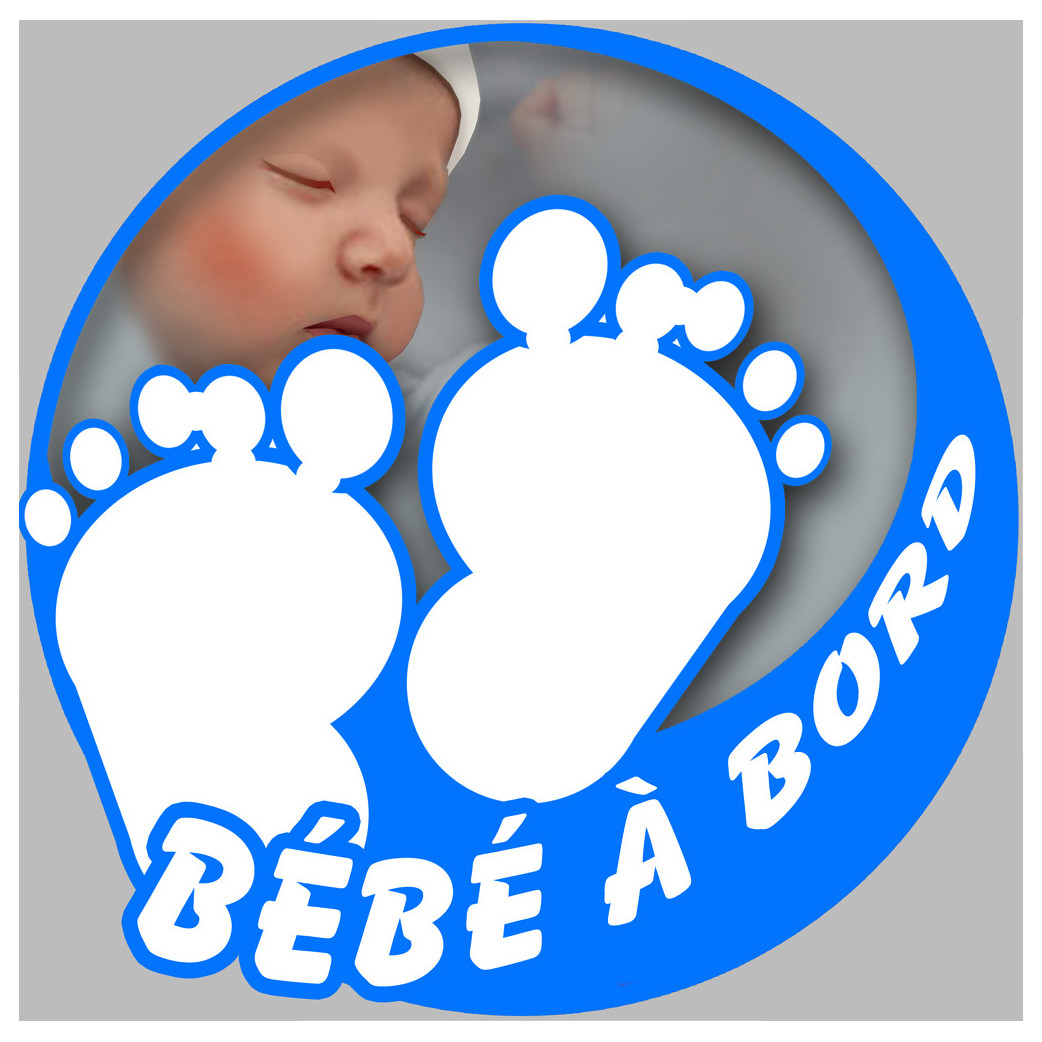 petons bébé à bord garçon - 15cm - Sticker/autocollant