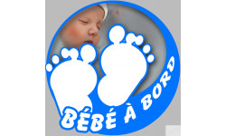 petons bébé à bord garçon - 15cm - Sticker/autocollant