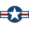 drapeau aviation USA - 15x8,5cm - Sticker/autocollant