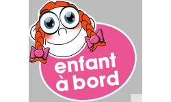 enfant à bord fille - 15x13,5cm - Sticker/autocollant