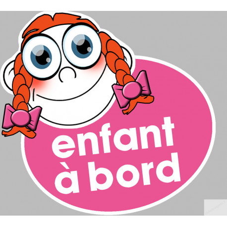 enfant à bord fille - 15x13,5cm - Sticker/autocollant