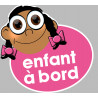 enfant à bord fille méditerranéenne - 15x13,5cm - Sticker/autocollant