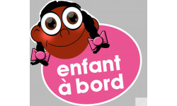 enfant à bord fille afro - 15x13,5cm - Sticker/autocollant