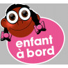 enfant à bord fille afro - 10x9cm - Sticker/autocollant