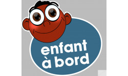 enfant à bord gars afro - 15x13,5cm - Sticker/autocollant