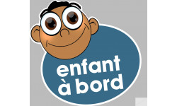 enfant à bord gars méditerranéen - 15x13,5cm - Sticker/autocollant