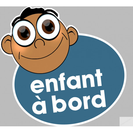 enfant à bord gars méditerranéen - 15x13,5cm - Sticker/autocollant