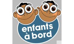 enfants à bord garçons méditerranéens - 15x13,5cm - Sticker/autocollant