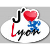 j'aime Lyon - 15x11cm - Sticker/autocollant