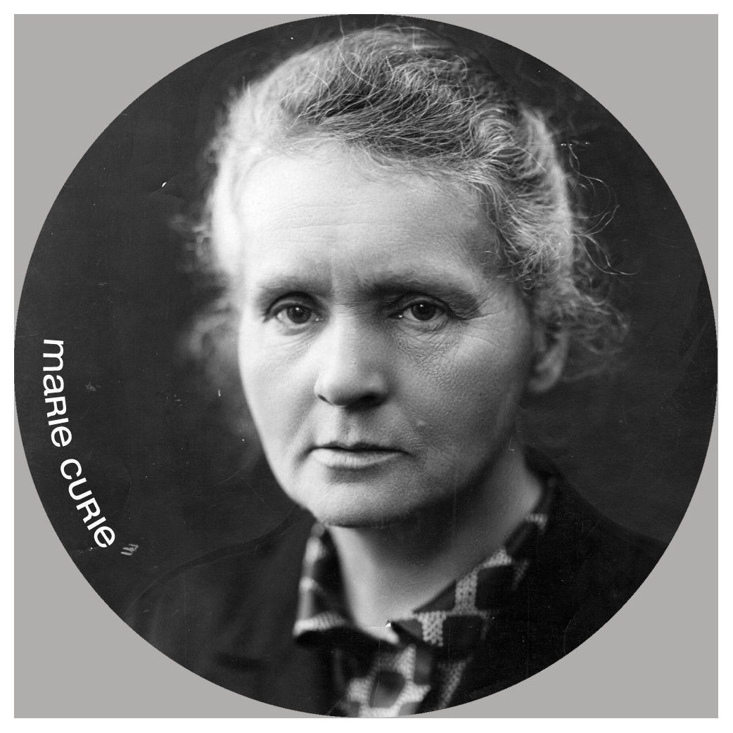 Marie Curie (20x20cm) - Sticker/autocollant