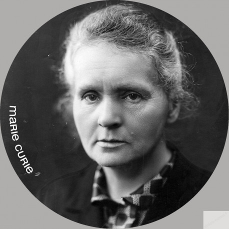 Marie Curie (15x15cm) - Sticker/autocollant