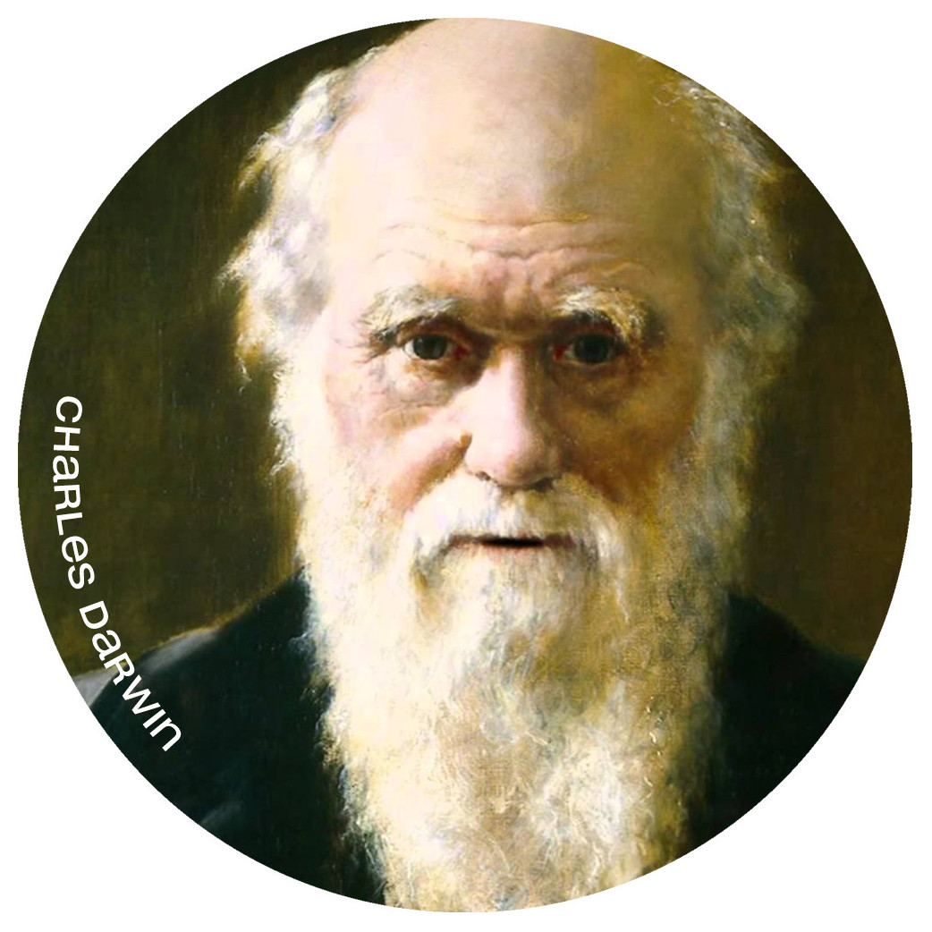 Charles Darwin (15x15cm) - Sticker/autocollant