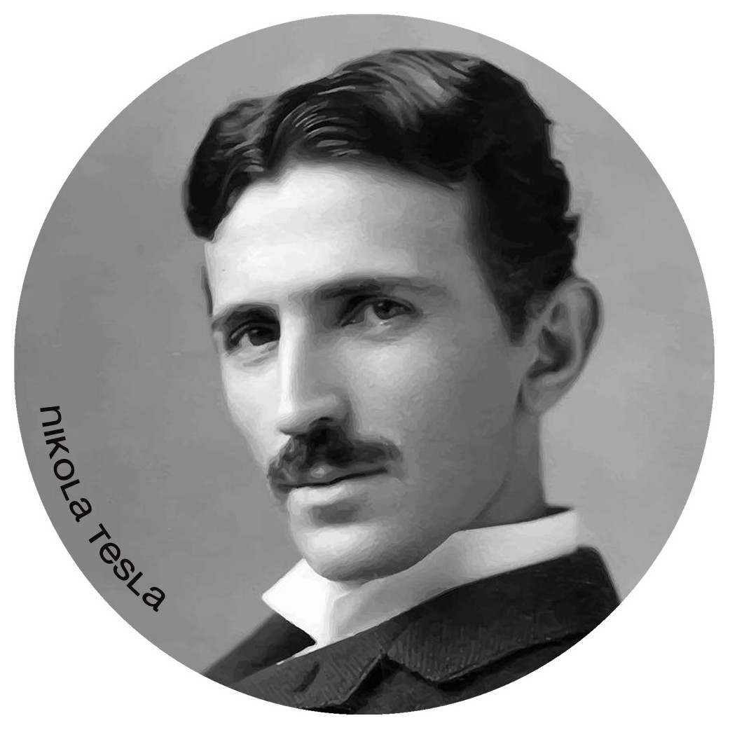 Nikola Tesla (20x20cm) - Sticker/autocollant