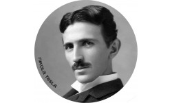 Nikola Tesla (10x10cm) - Sticker/autocollant