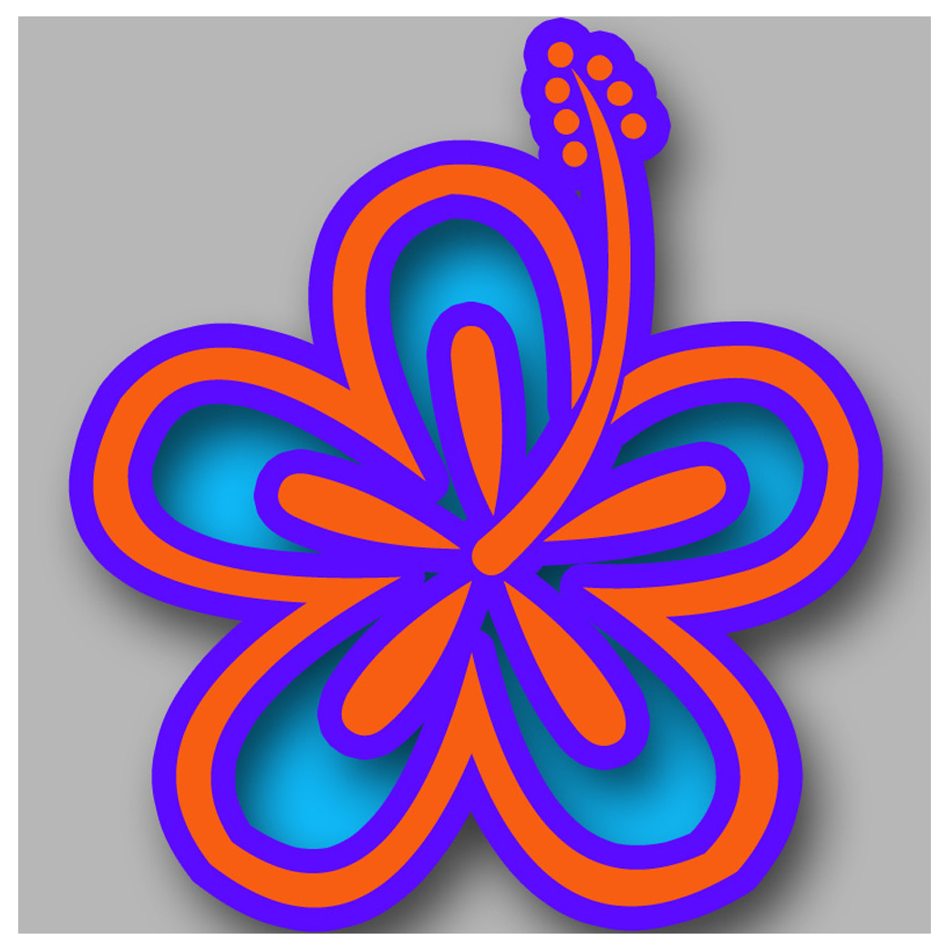 Repère fleur 25 - 15cm - Sticker/autocollant