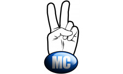 salut de motard MC - 10x4,8cm - Sticker/autocollant