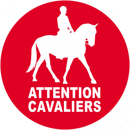 Attention Cavaliers - 20cm - Sticker/autocollant