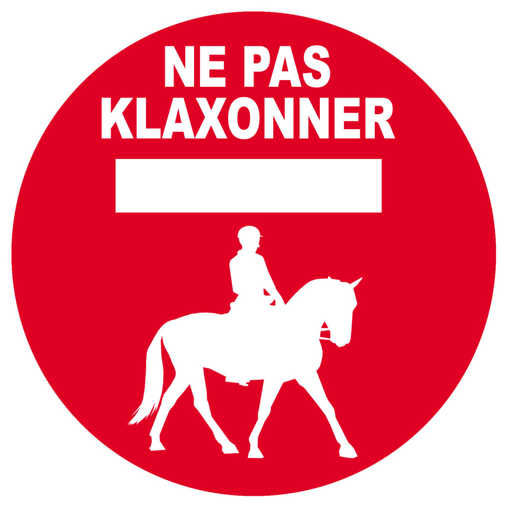 Ne pas klaxonner - chevaux - 20cm - Sticker/autocollant