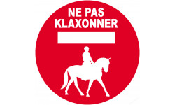 Ne pas klaxonner - chevaux - 20cm - Sticker/autocollant