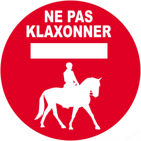 Ne pas klaxonner - chevaux - 10cm - Sticker/autocollant