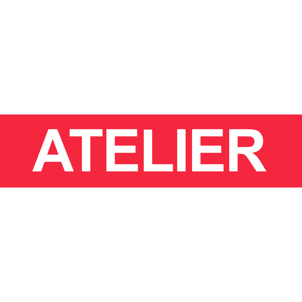 ATELIER rouge - 5x3,5cm - Sticker/autocollant
