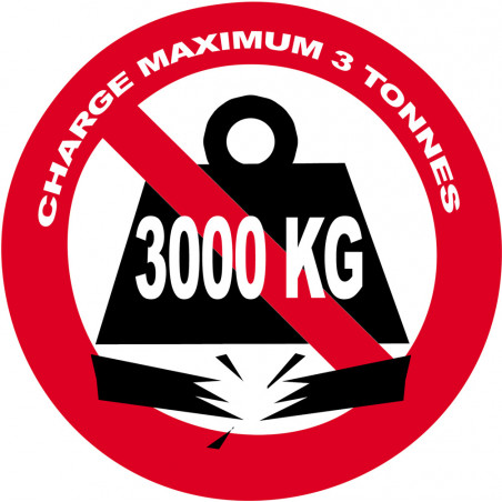 Charge maximale 3 tonnes - 10cm - Sticker/autocollant