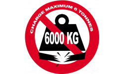 Charge maximale 6 tonnes - 15cm - Sticker/autocollant