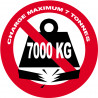 Charge maximale 7 tonnes - 10cm - Sticker/autocollant
