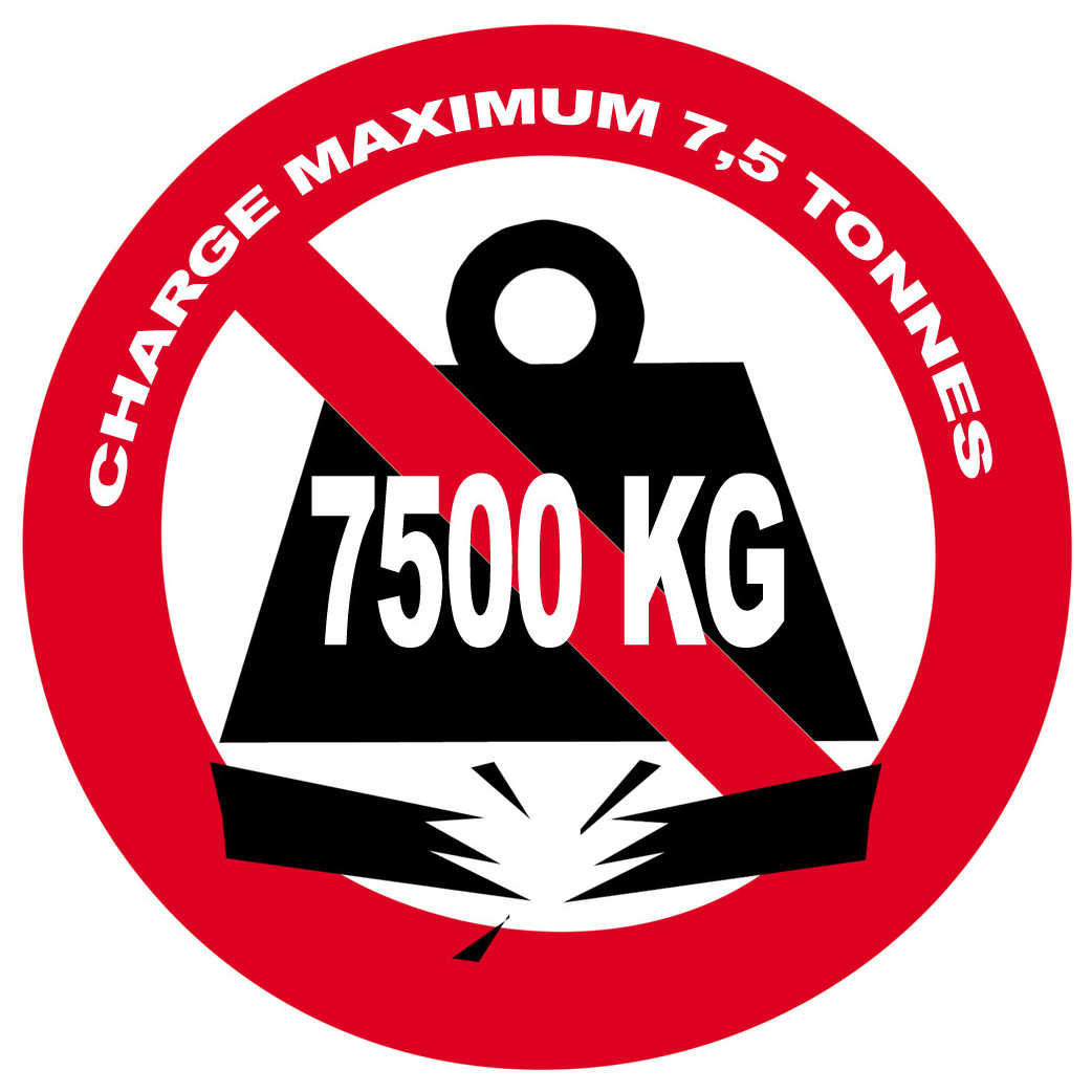 Charge maximale 7,5 tonnes - 10cm - Sticker/autocollant