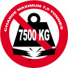 Charge maximale 7,5 tonnes - 15cm - Sticker/autocollant