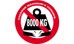 Charge maximale 8 tonnes - 15cm - Sticker/autocollant