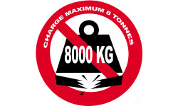 Charge maximale 8 tonnes - 20cm - Sticker/autocollant