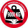 Charge maximale 9 tonnes - 10cm - Sticker/autocollant