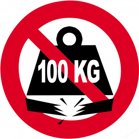 Charge maximale 100 KG - 15cm - Sticker/autocollant