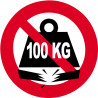 Charge maximale 100 KG - 10cm - Sticker/autocollant