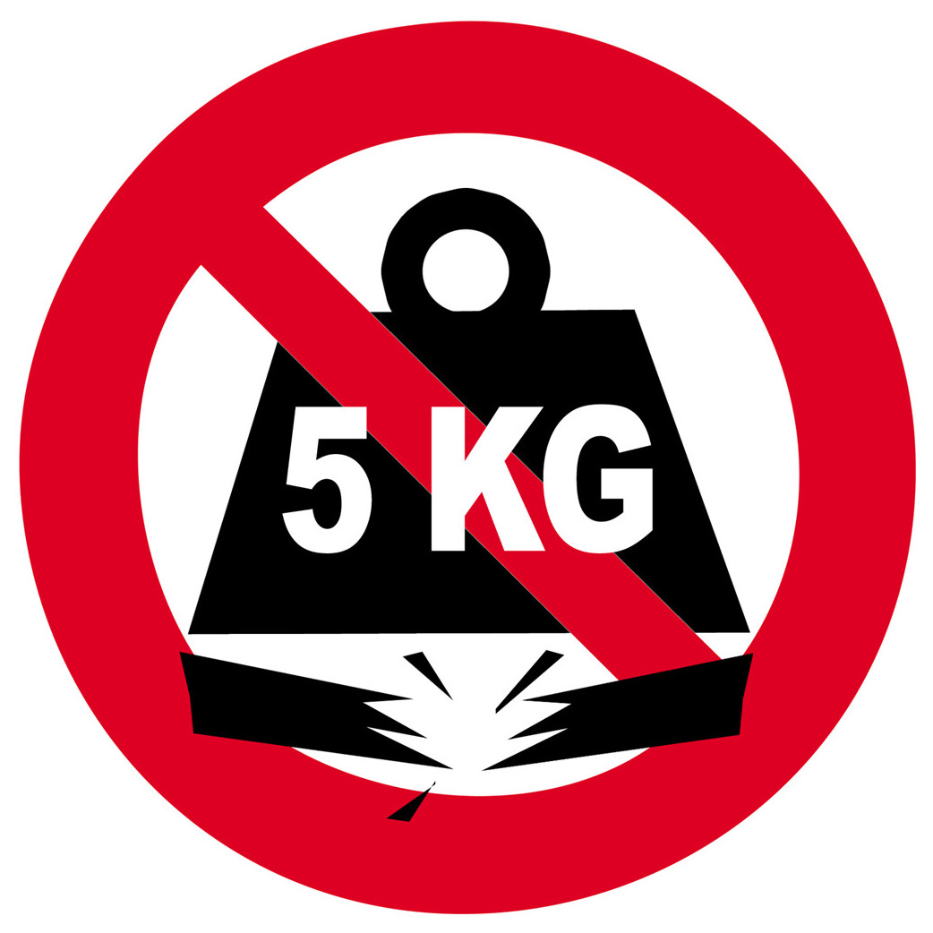 charge maximum 5 KG - 10cm - Sticker/autocollant