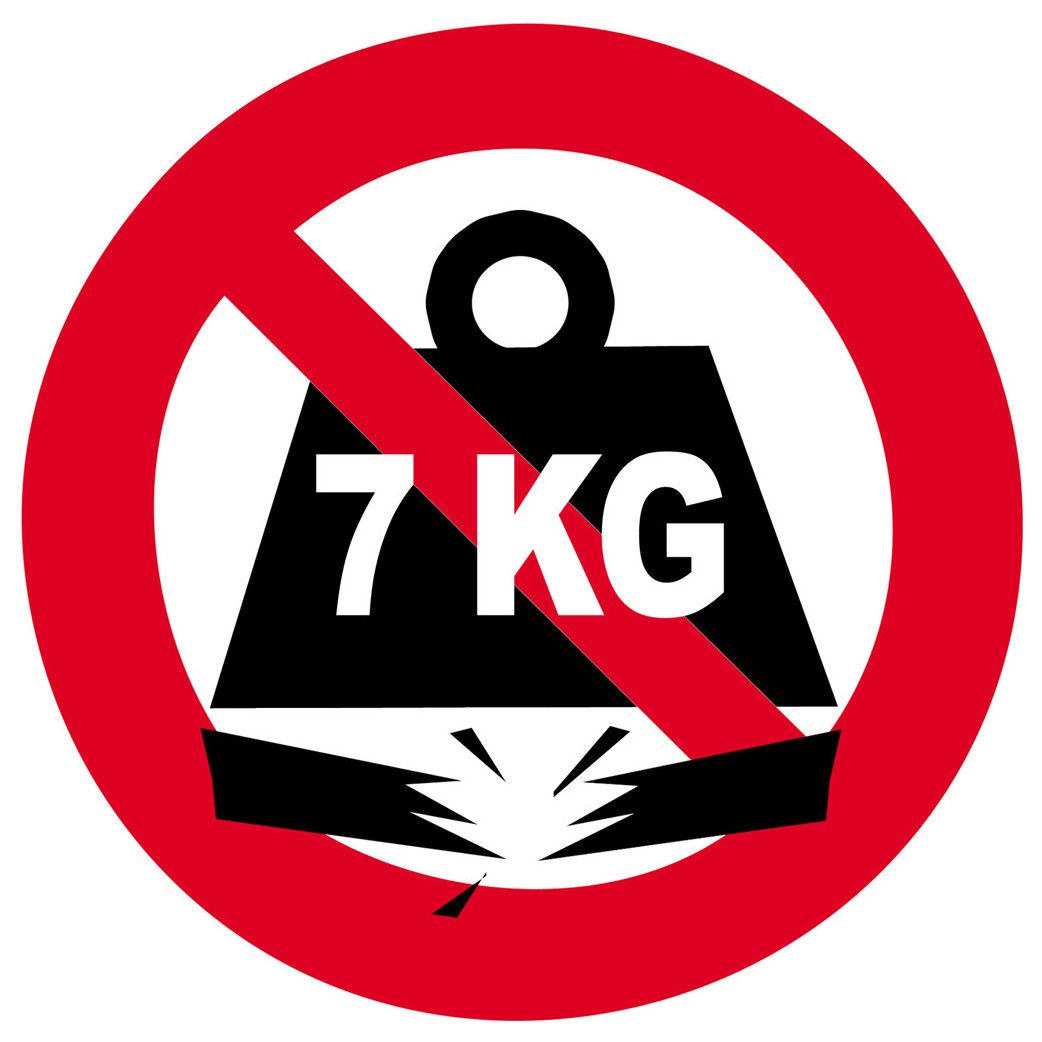Charge maximale 7 KG - 15cm - Sticker/autocollant