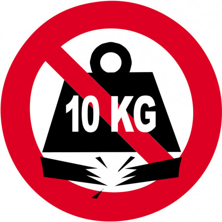 Charge maximale 10 KG - 10cm - Sticker/autocollant