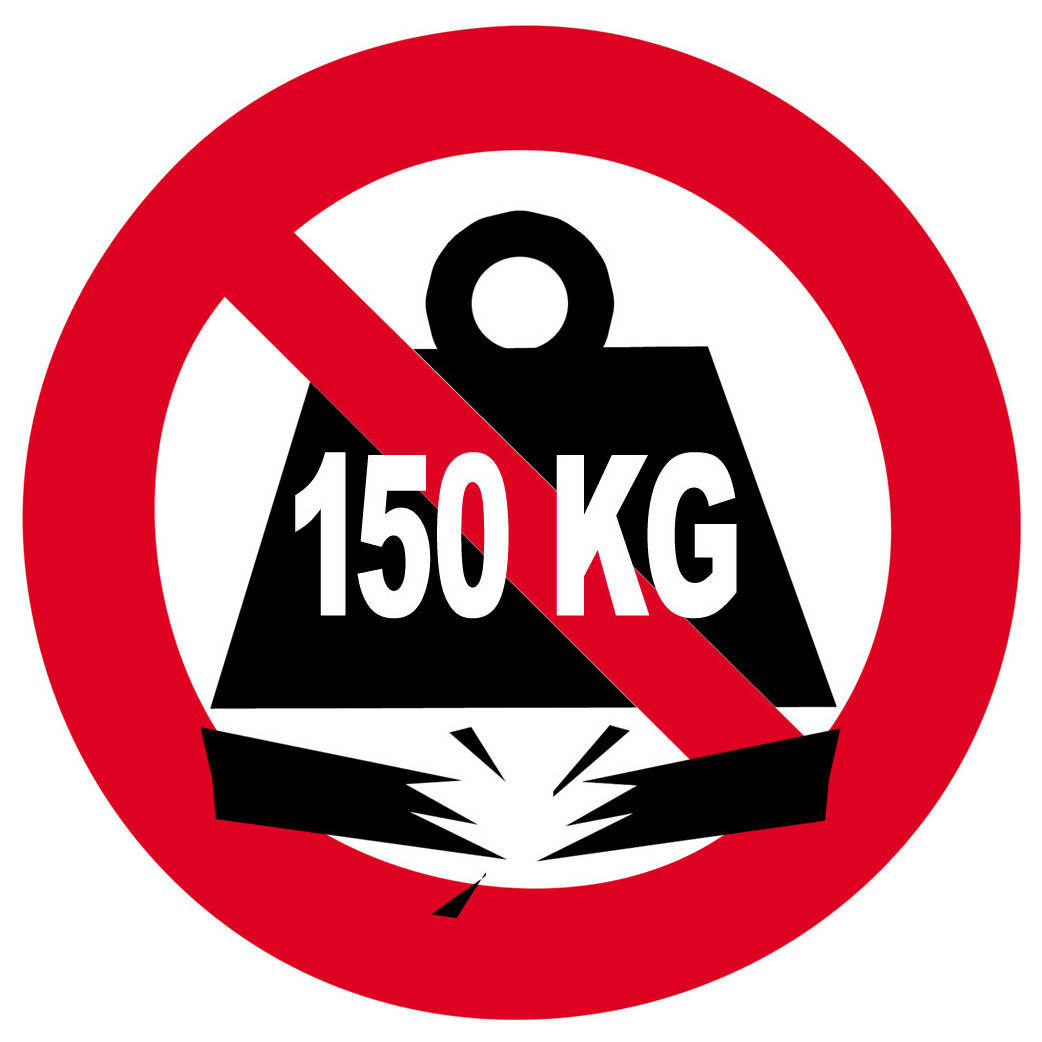 Charge maximale 150 kilos - 15cm - Sticker/autocollant
