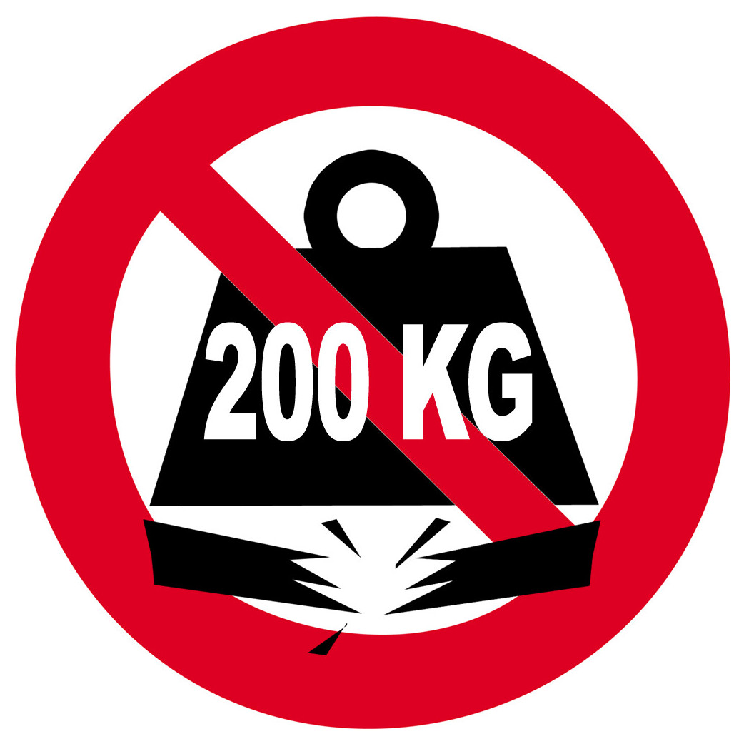 Charge maximale 200 kilos - 5cm - Sticker/autocollant