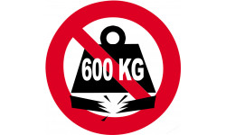 Charge maximale 600 kilos - 15cm - Sticker/autocollant