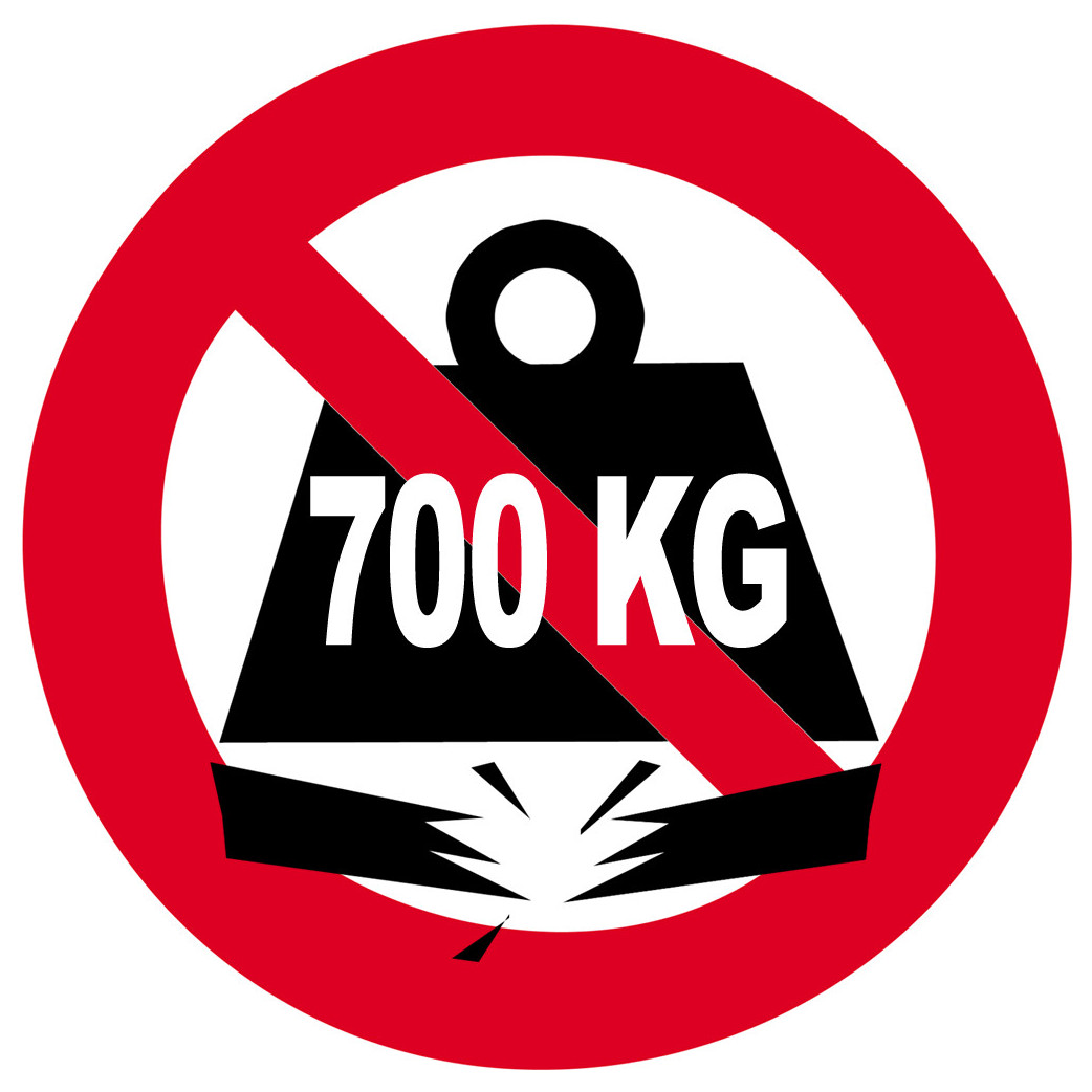 Charge maximale 700 kilos - 20cm - Sticker/autocollant