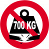 Charge maximale 700 kilos - 15cm - Sticker/autocollant