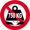 Charge maximale 750 kilos - 5cm - Sticker/autocollant