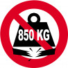 Charge maximale 850 kilos - 5cm - Sticker/autocollant