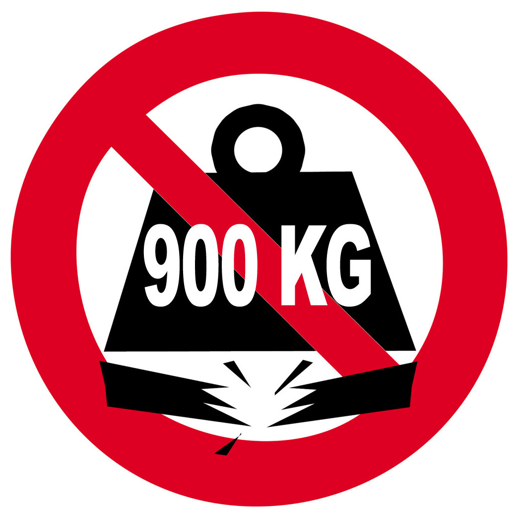 Charge maximale 900 kilos - 15cm - Sticker/autocollant