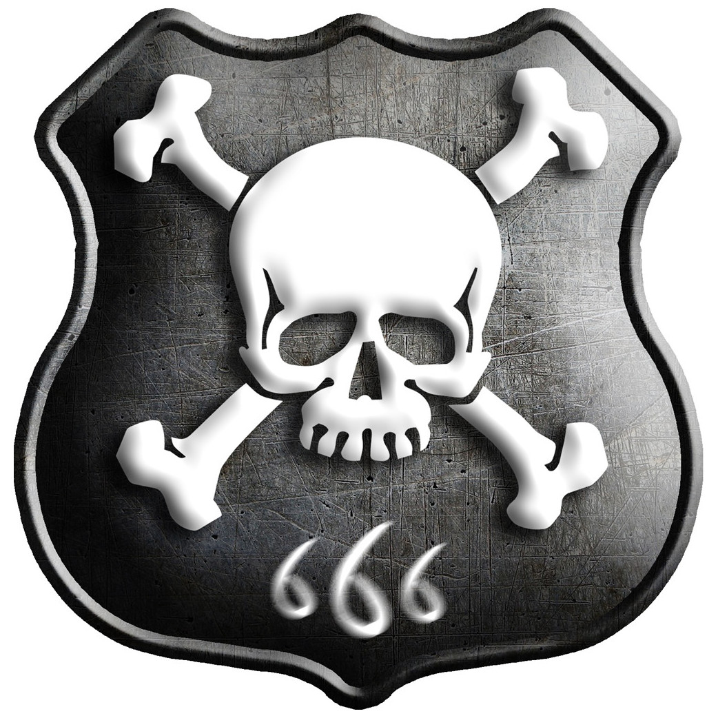 Crâne 666 (10x10cm) - Sticker/autocollant