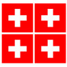 Drapeau officiel Suisse (4 fois 6,3x6,3cm) - Sticker/autocollant