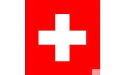 Drapeau Suisse : 13x13cm - Sticker/autocollant